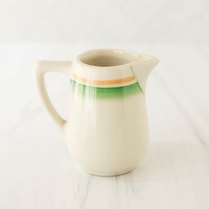 Mayer china creamer pitcher vintage ivory green orange stripe
